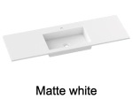 Plan vasque lavabo, sur mesure, Largeur 81 à 200 cm x Profondeur 40 à 80 cm, résine composite de haute qualité, Finition lisse blanc BRILLANT laqué ou mate, Livraison Offerte.